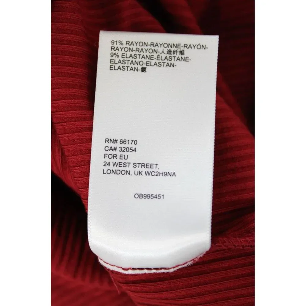 Urban Outfitters Womens Long Sleeve Cut Out Keyhole Ribbed Dress Red Size Medium